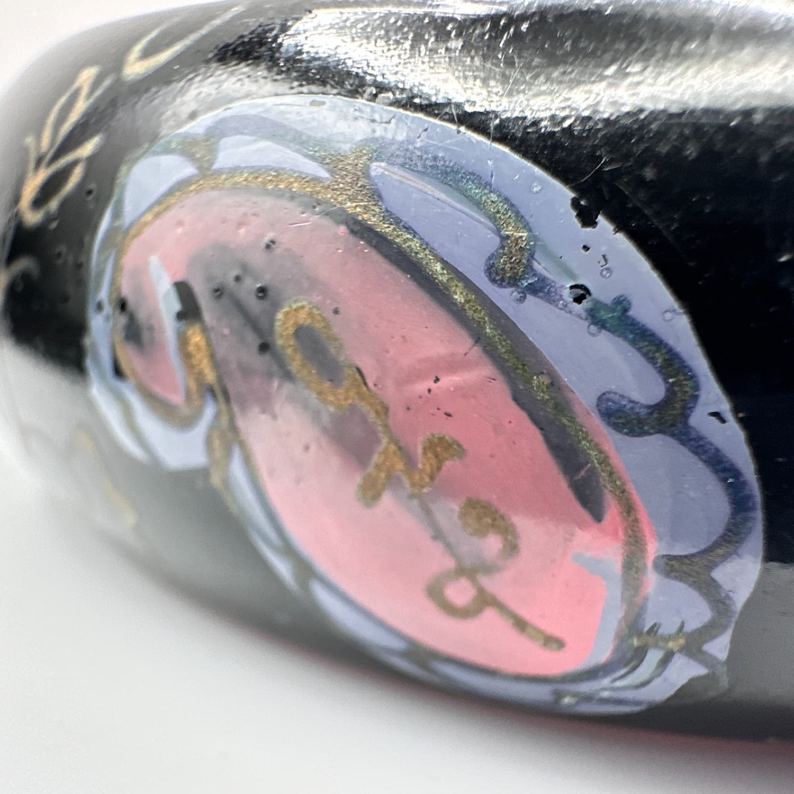 Vintage 90s Wooded Slip-on Bracelet Floral Pattern Boho Women's Classic Jewelry - Thumbnail 4