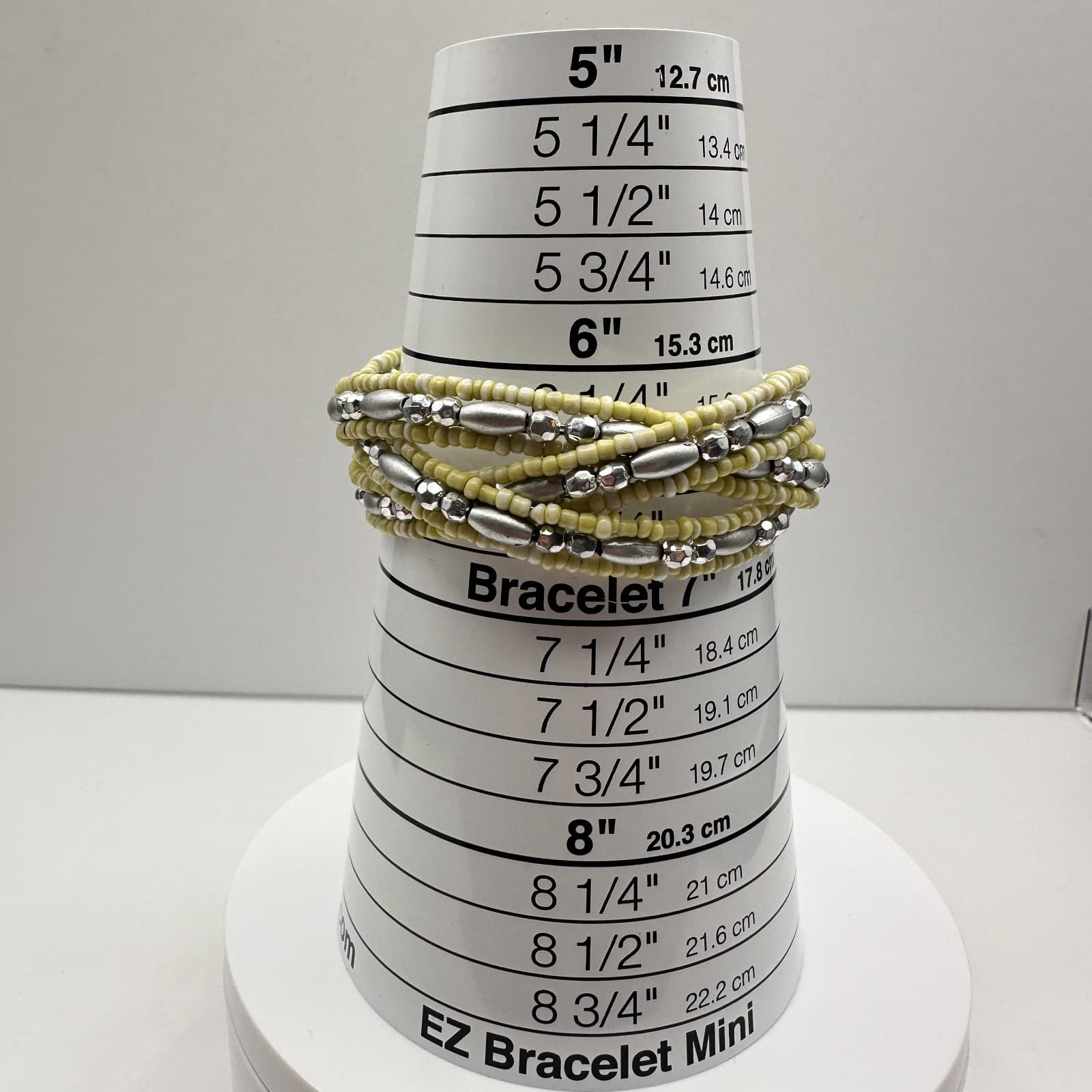 Vintage 90s Beaded Multi Strand Adjustable Stretch Cord Wrap Women's Bracelet - Thumbnail 7