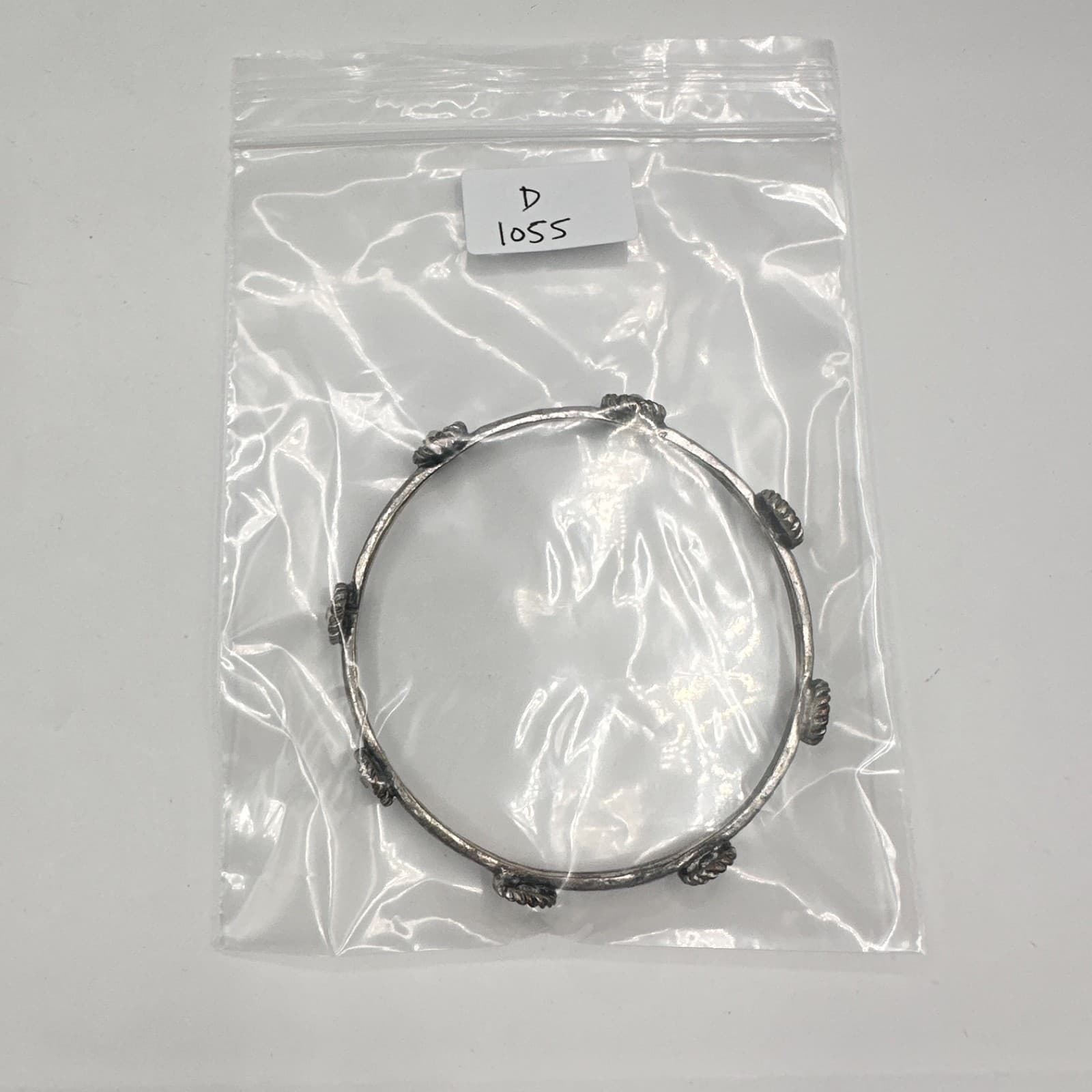 Vintage 90s Silver Tone Bracelet Floral Clear Rhinestone Boho Women's Jewelry - Thumbnail 9