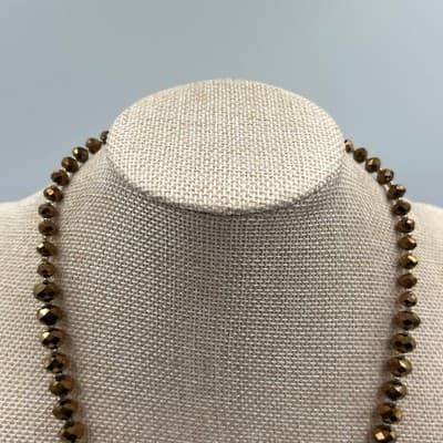 Vintage Faceted Glass Bead Jewelry Set - Graduated Necklace & 3 Stretch Bangles - Thumbnail 8