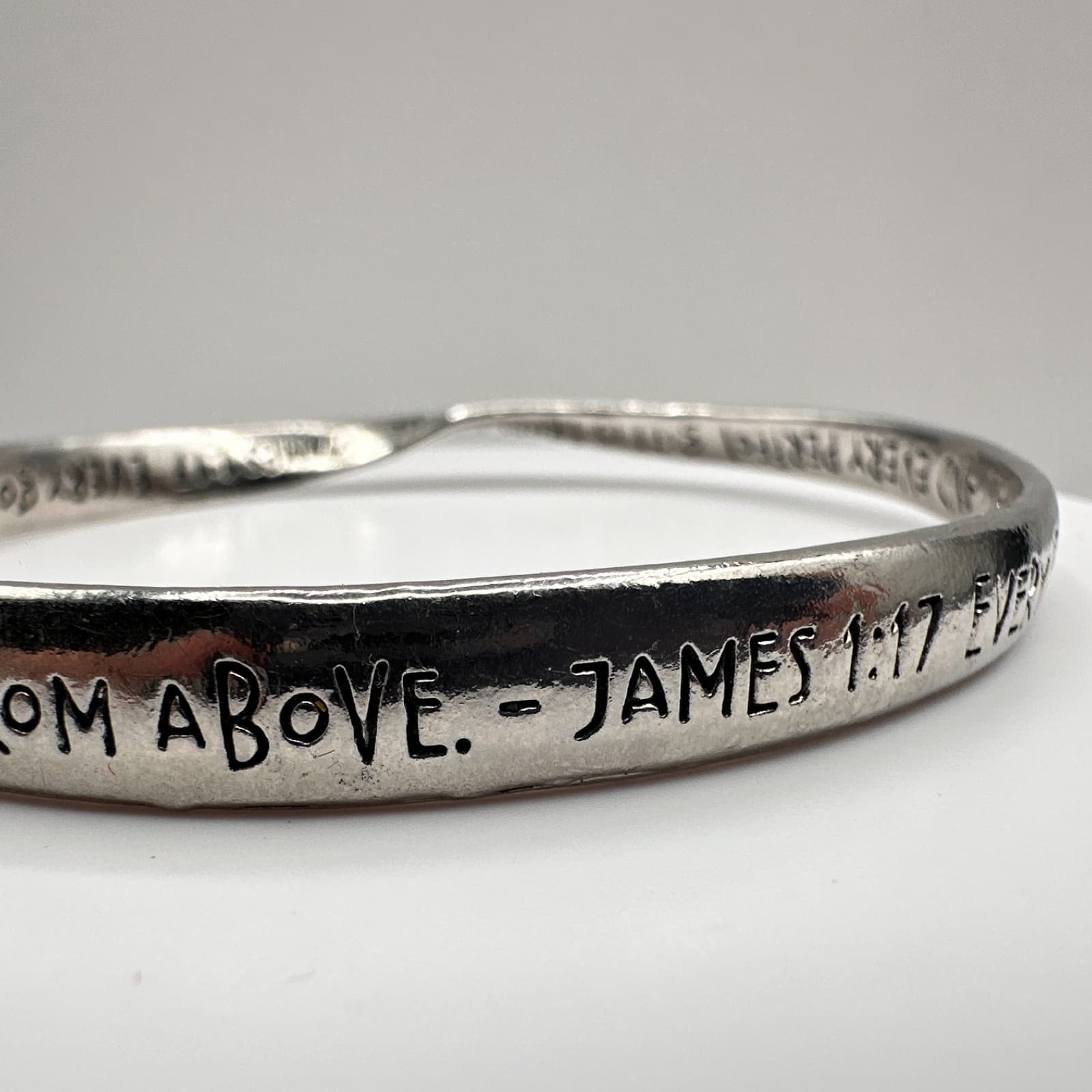 Vintage 90s James 1:17 Bracelet Statement Silver Tone Women's Classic Jewelry - Thumbnail 4