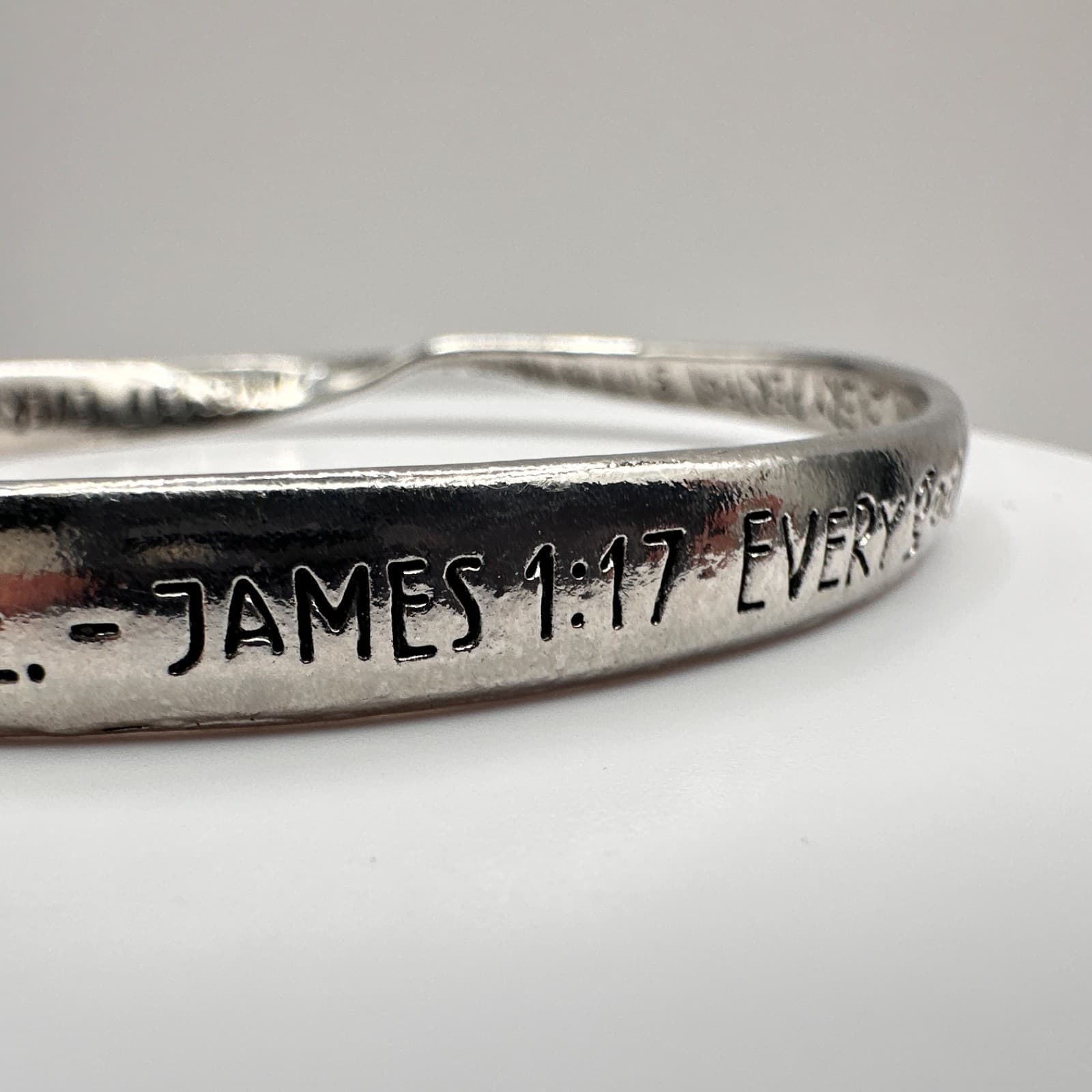 Vintage 90s James 1:17 Bracelet Statement Silver Tone Women's Classic Jewelry - Thumbnail 5