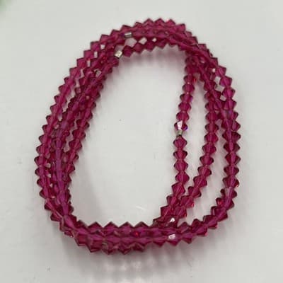 Vintage Colorful Bicone Crystal Stretch Bracelet Lot Stackable Beaded Jewelry - Thumbnail 4