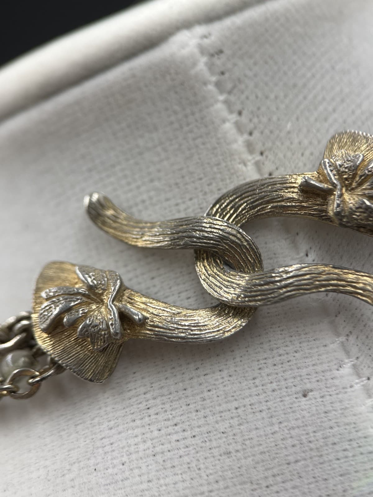 Vintage Gold-Tone Chain Necklace w/ Faux Pearl Drop Layered Statement - Thumbnail 8