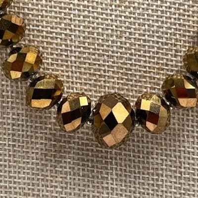 Vintage Faceted Glass Bead Jewelry Set - Graduated Necklace & 3 Stretch Bangles - Thumbnail 9