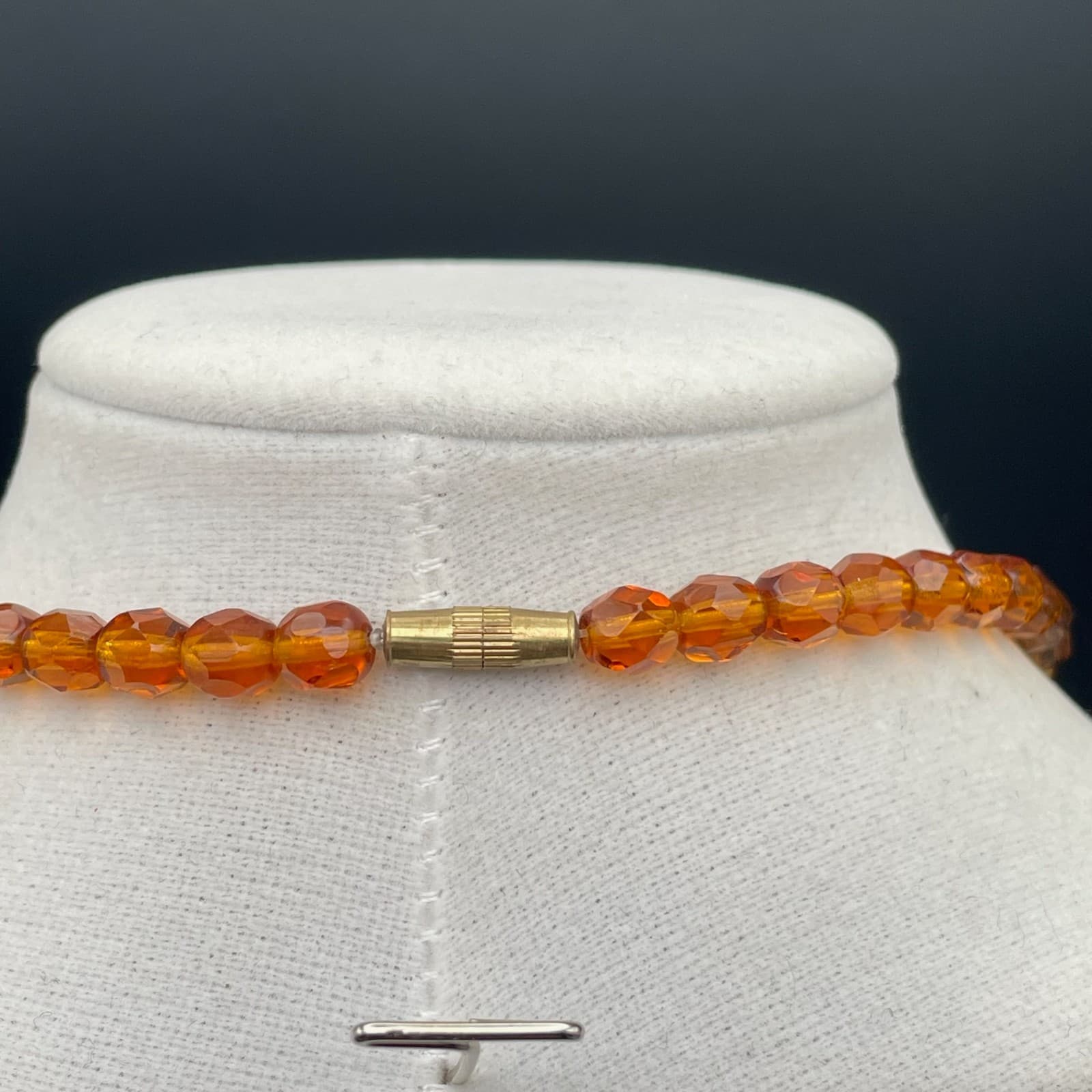 Vintage Women's Handcrafted Artistic Beautiful Glass Bead Necklace Jewelry 20 In - Thumbnail 11