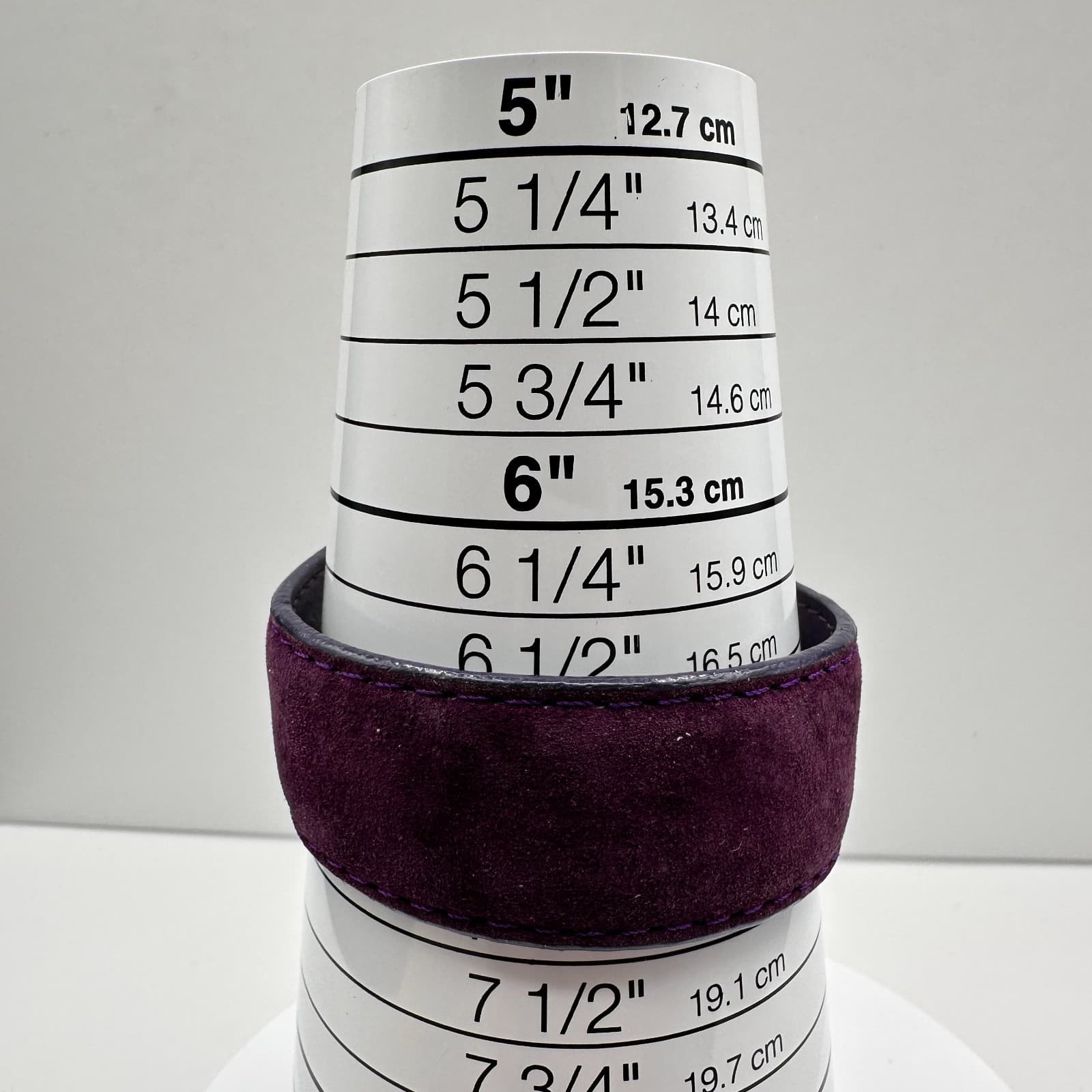 Vintage Y2K Architect Purple Faux Leather Hand Bracelet Silver Tone Wide Band - Thumbnail 7