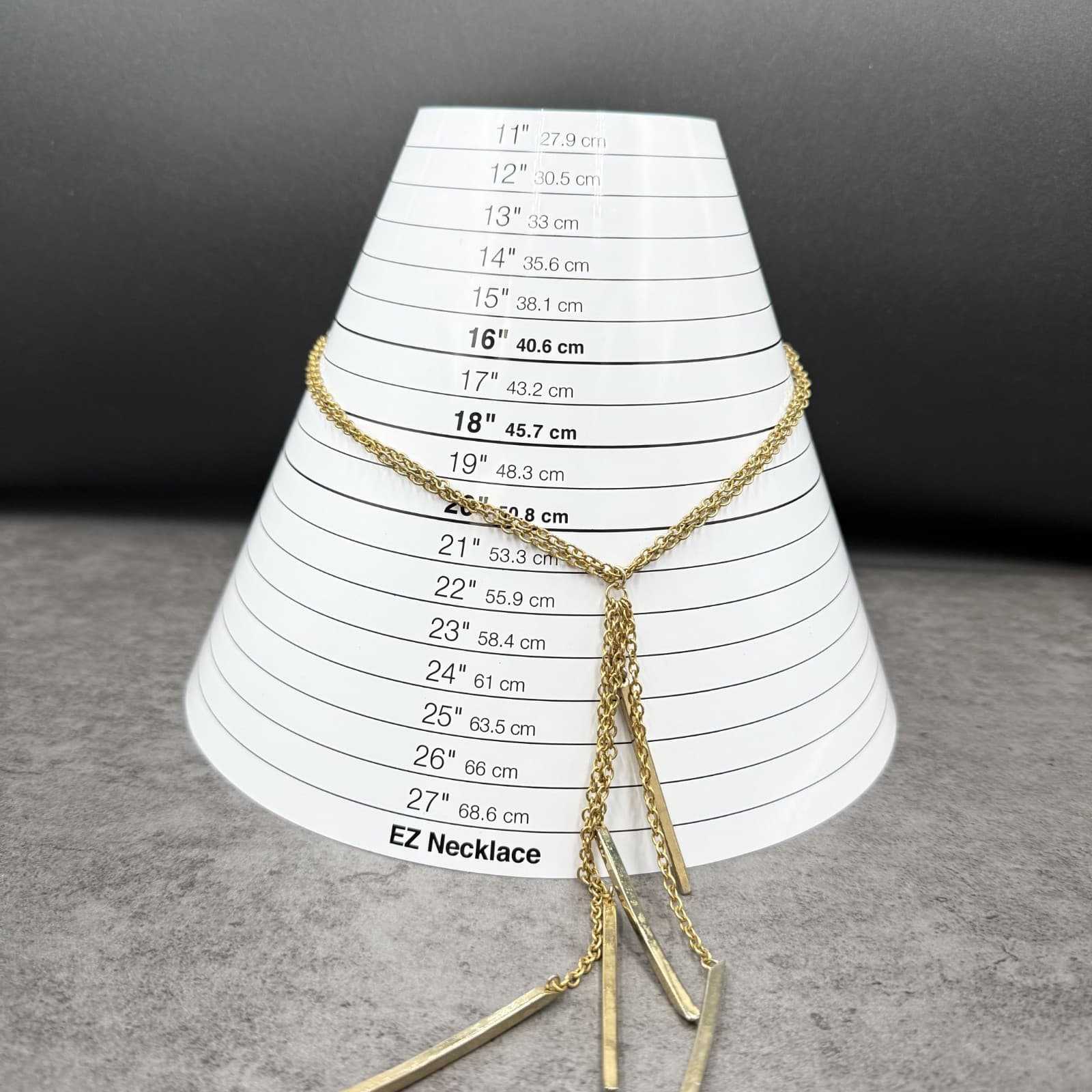 Modern Gold-Tone Fringe Bar Pendant Necklace Layered Boho Statement - Thumbnail 16