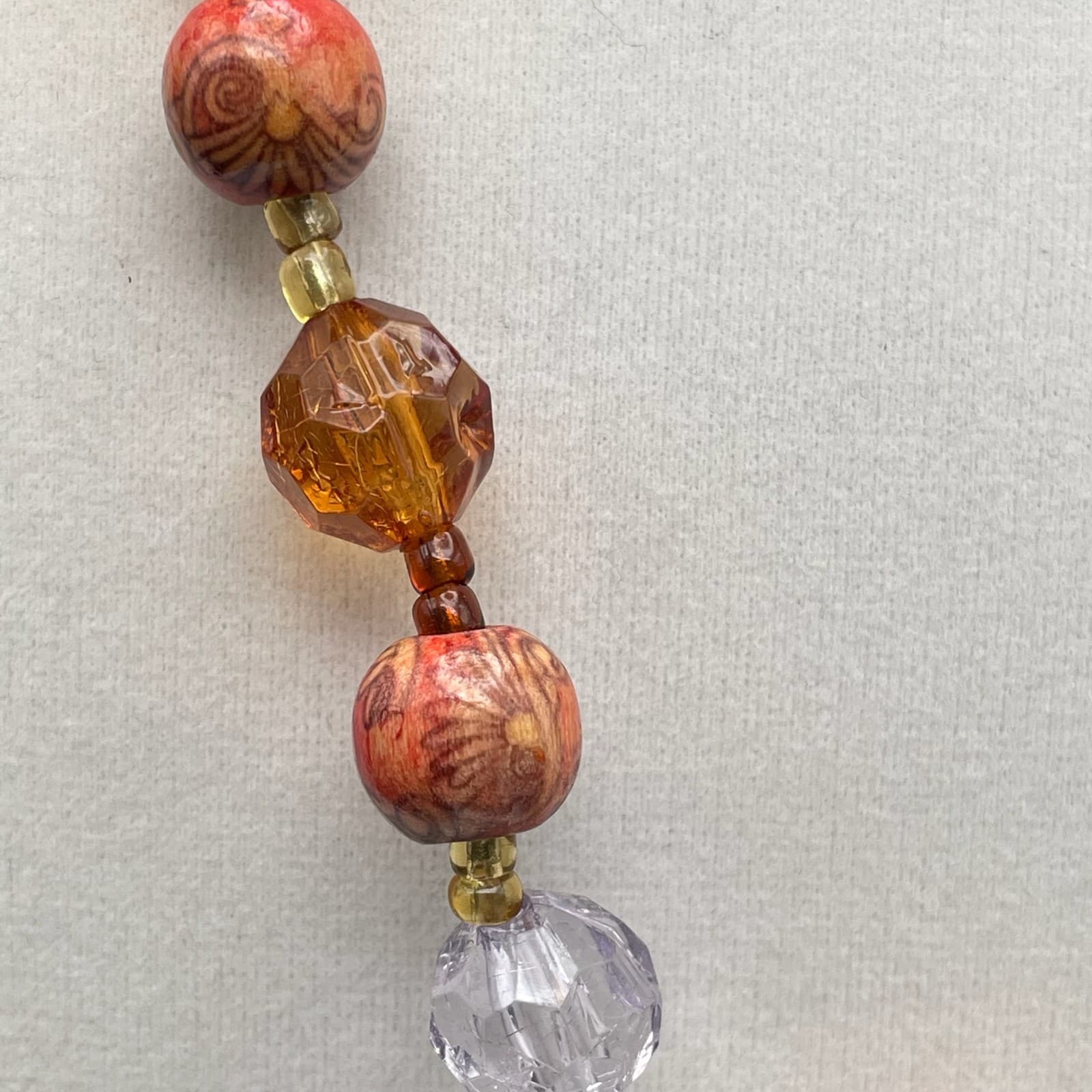 Vintage Women's Handcrafted Artistic Beautiful Glass Bead Necklace Jewelry 20 In - Thumbnail 6