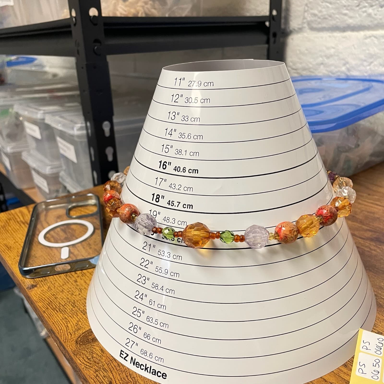 Vintage Women's Handcrafted Artistic Beautiful Glass Bead Necklace Jewelry 20 In - Thumbnail 12