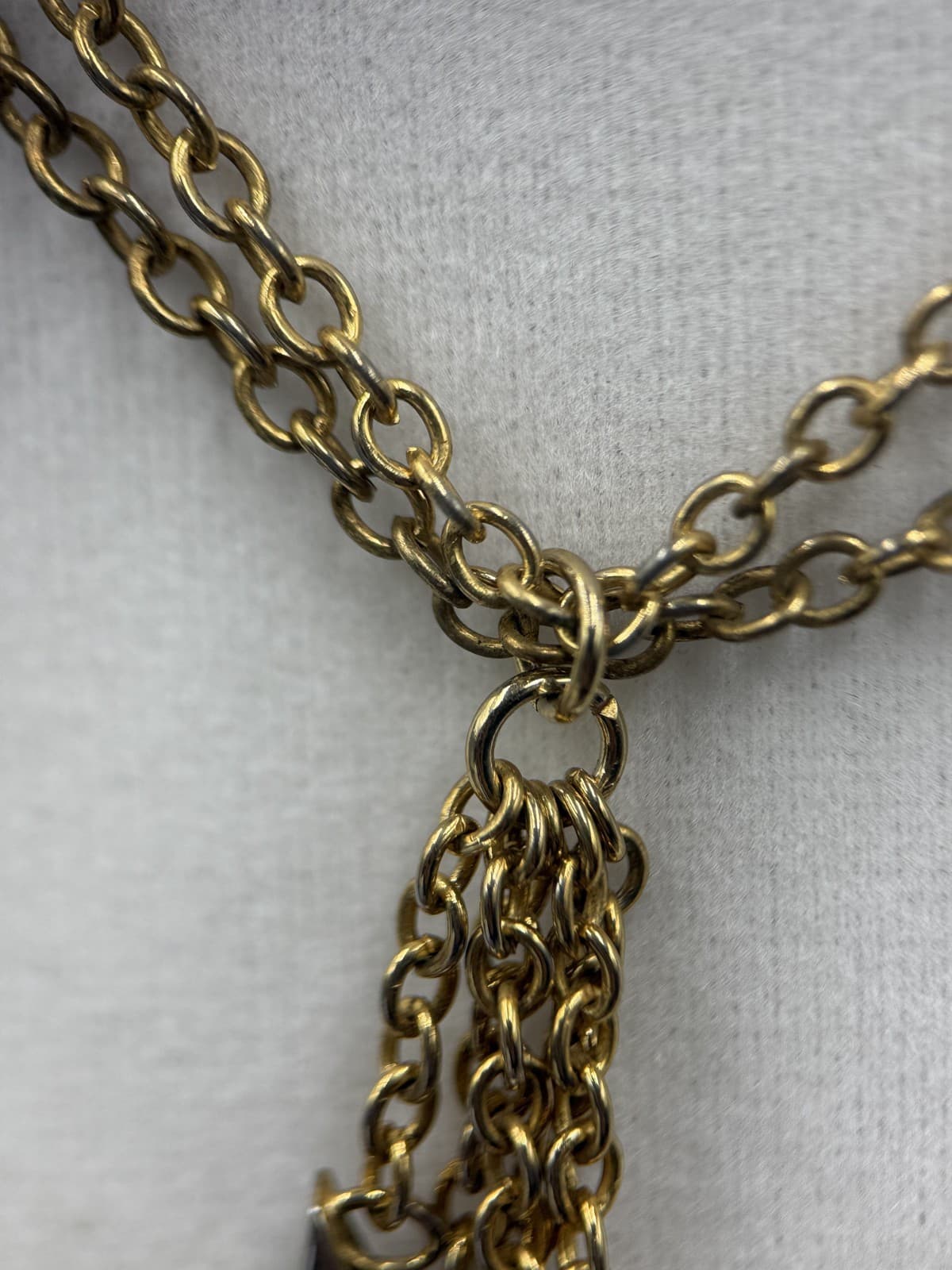 Modern Gold-Tone Fringe Bar Pendant Necklace Layered Boho Statement - Thumbnail 13