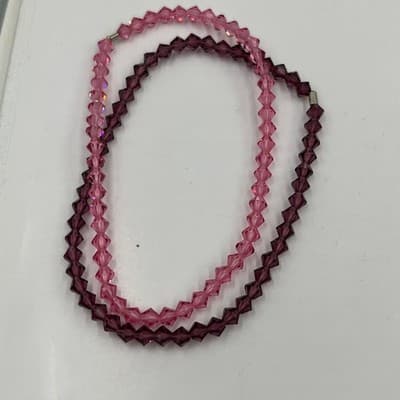 Vintage Colorful Bicone Crystal Stretch Bracelet Lot Stackable Beaded Jewelry - Thumbnail 8