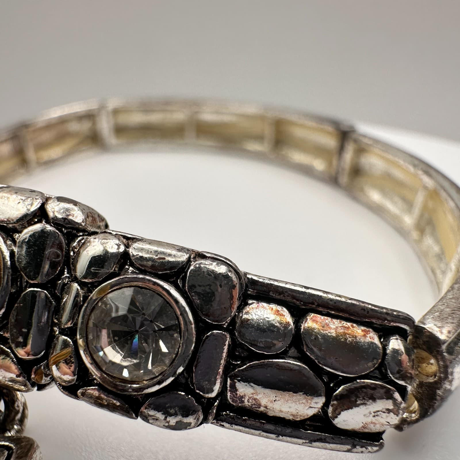 Vintage Y2K Religious Rhinestone Bracelet Psalms 46:10 Charm Silver Tone Jewelry - Thumbnail 10