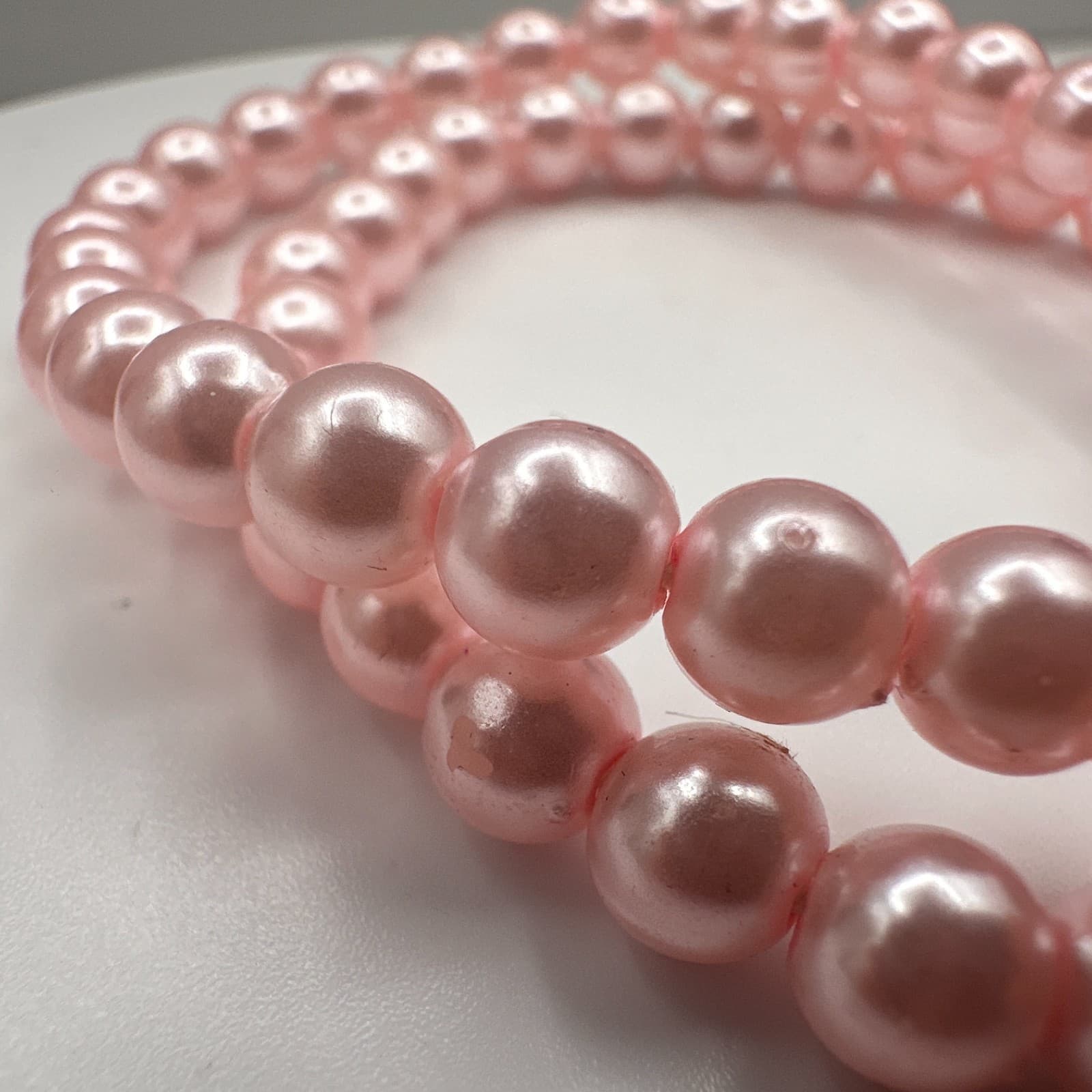 Vintage Y2K Pink Faux Pearl Double Strand Bracelet Butterfly Charm Boho Jewelry - Thumbnail 5