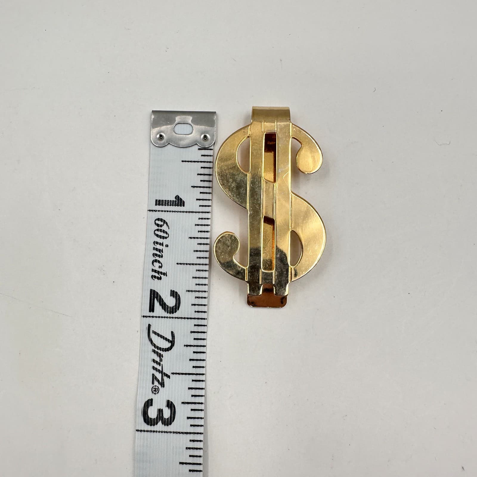 Vintage 90s Gold Tone Dollar Symbol Money Clip Currency Holder Fashion - Thumbnail 8