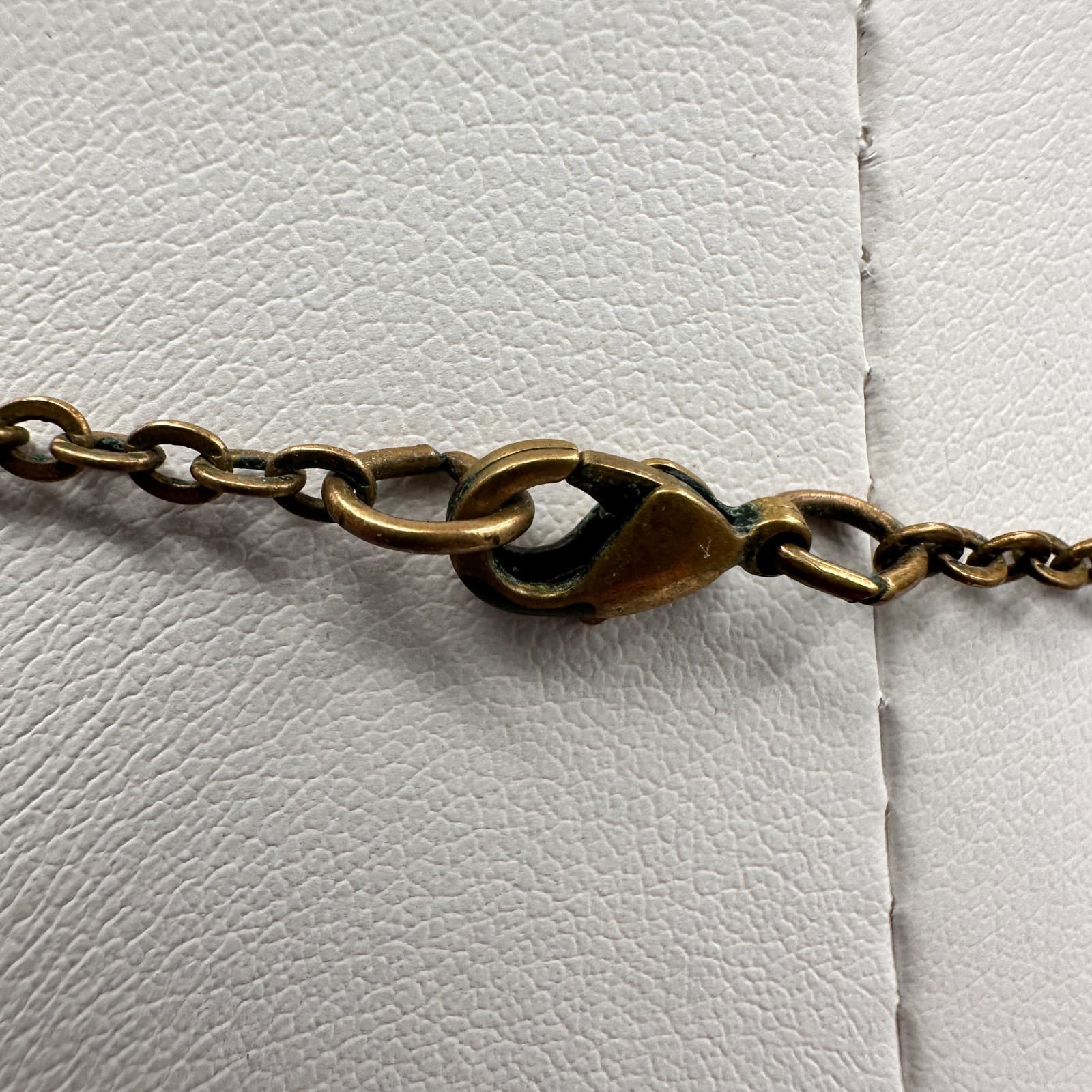 Vintage 80s Gunmetal Teardrop Mandala Coral Pink Bead Pendant Necklace Jewelry - Thumbnail 7