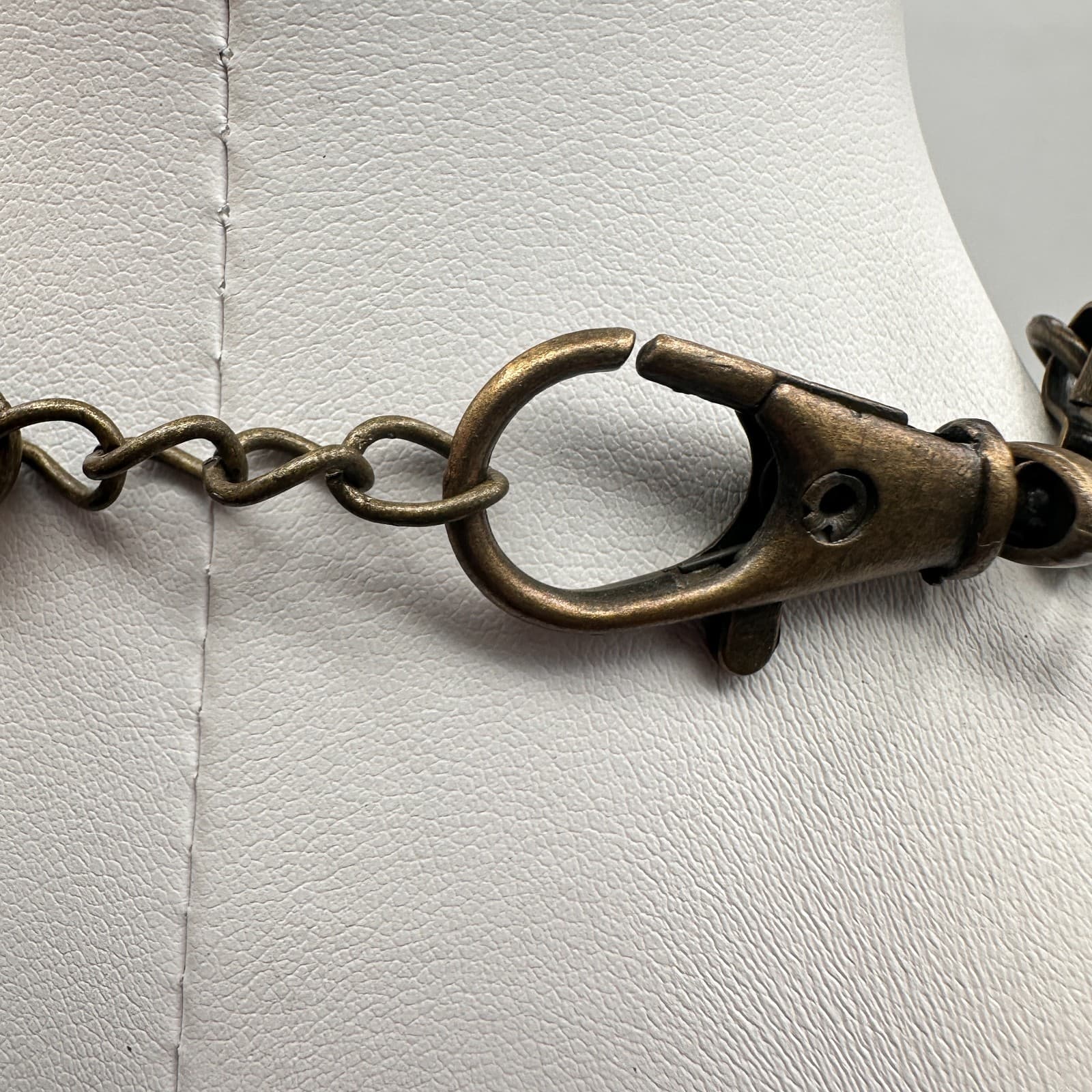 Vintage 90s Multi Layer Coin Statement Necklace Bronze Tone Boho Chunky Bib - Thumbnail 7