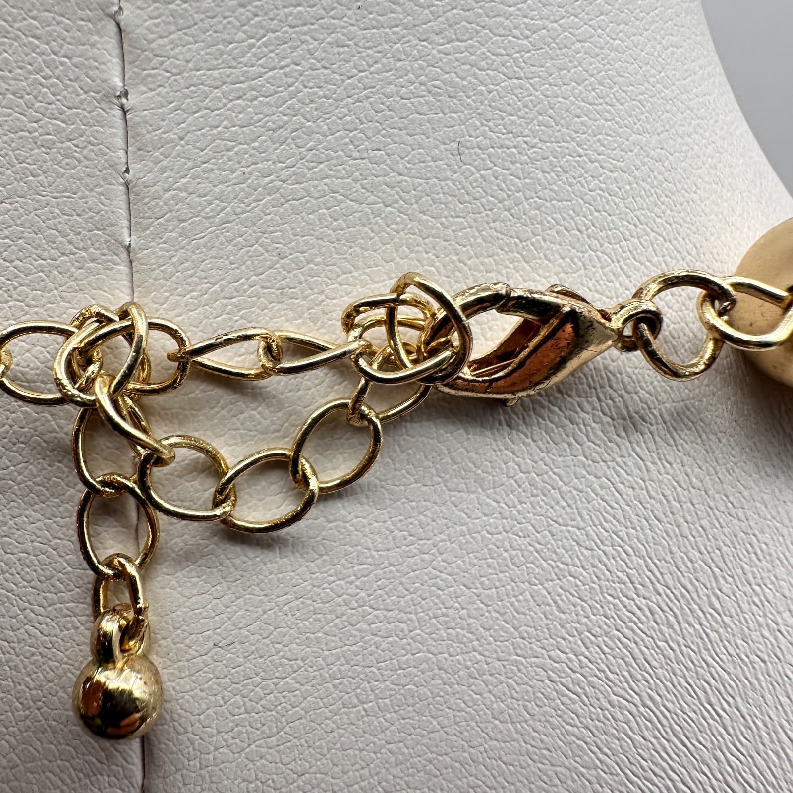 Vintage 90s Braided Gold Tone Mesh & Cream Silk Cord Statement Necklace Jewelry - Thumbnail 8