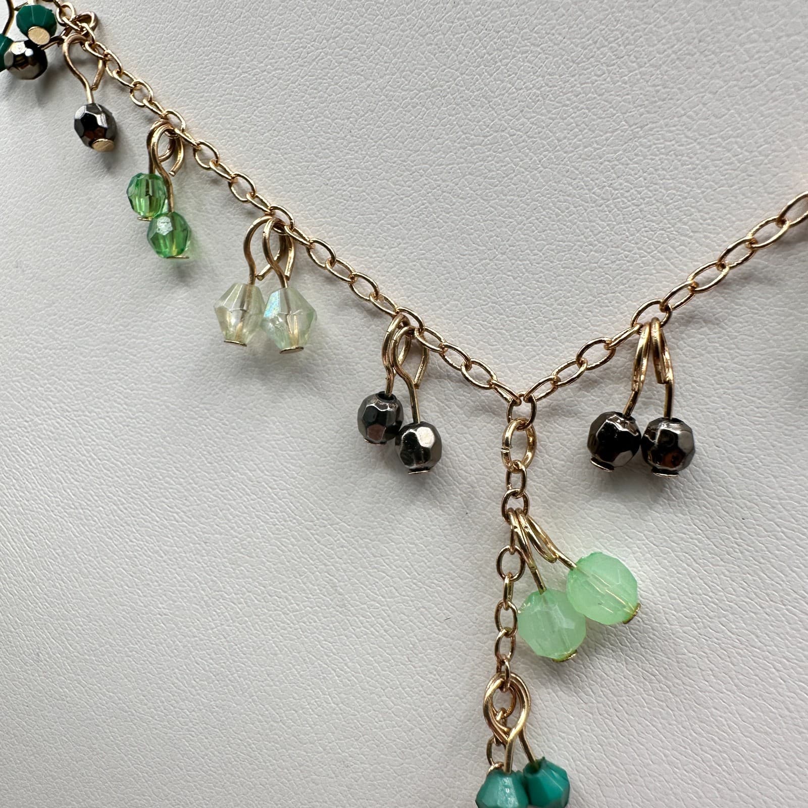 Vintage 80 Gold Tone Y-Drop Tassel Necklace Multicolor Bead Boho Jewelry - Thumbnail 5