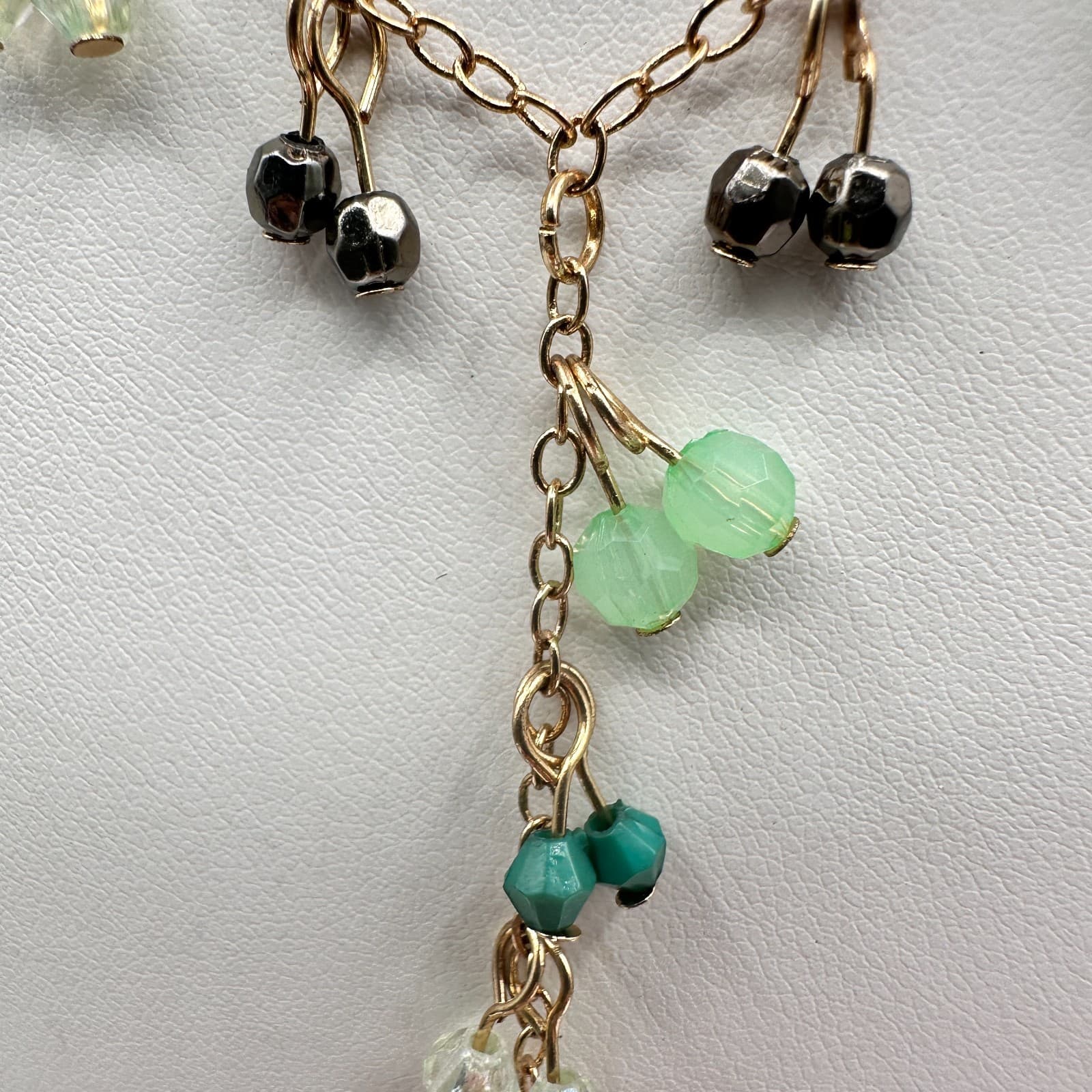 Vintage 80 Gold Tone Y-Drop Tassel Necklace Multicolor Bead Boho Jewelry - Thumbnail 6