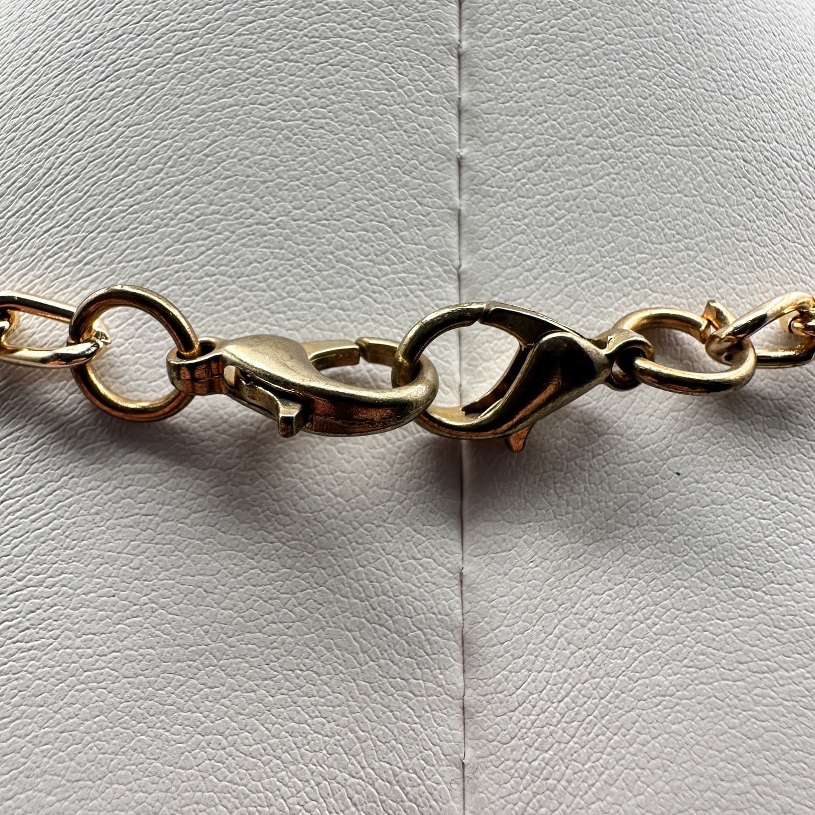 Vintage 80s Gold Tone Drop Geometric White Clear Tassel Necklace Jewelry - Thumbnail 7