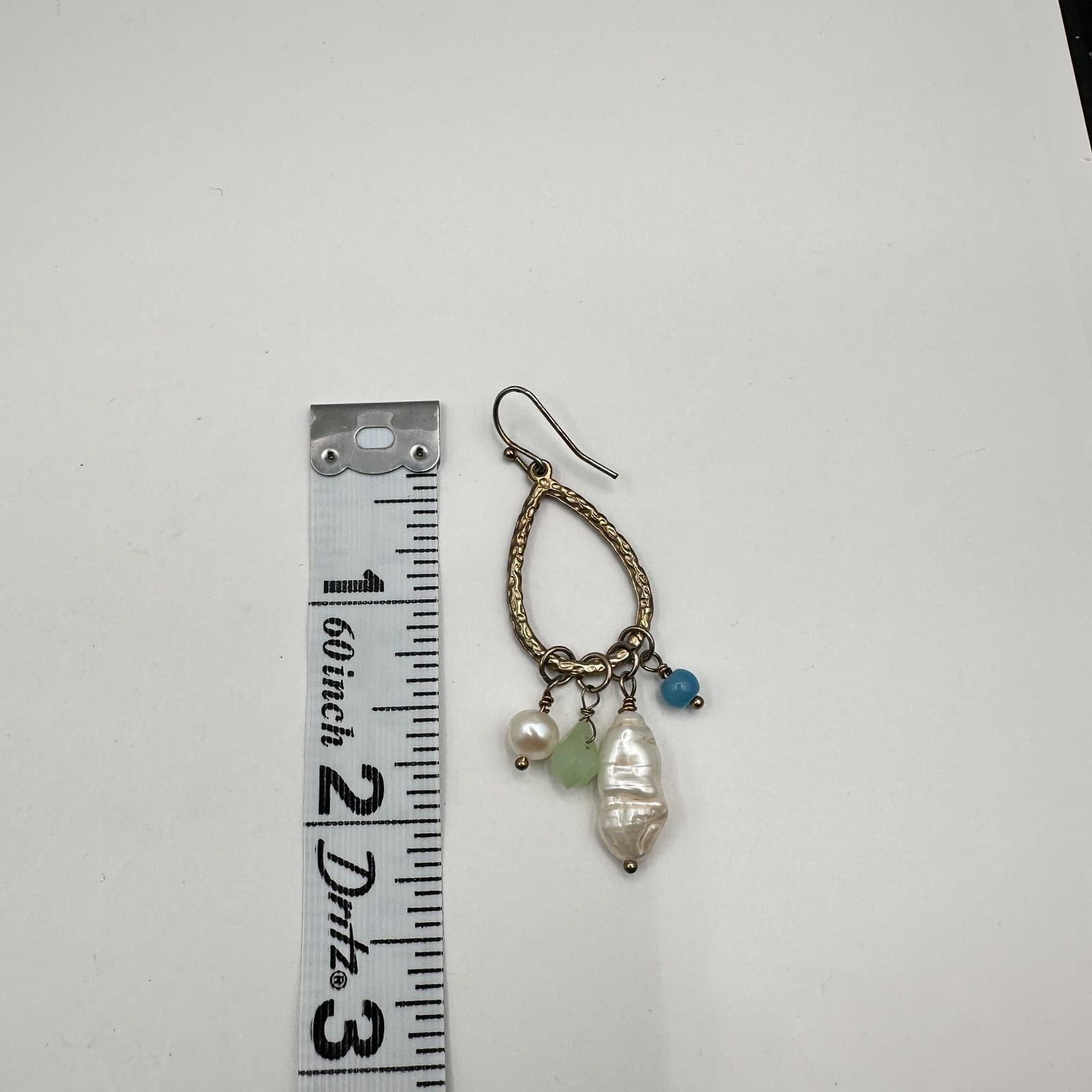 Vintage 90s Teardrop Hoop Dangle Earrings Set Gold Tone Classic Women's Jewelry - Thumbnail 9