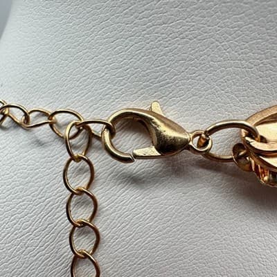 Necklace Gold Tone Multi Strand Layered Herringbone Paperclip Coffee Bean Chain - Thumbnail 8