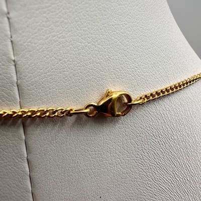 Vintage 90s Crystal Anchor Pendant Necklace Gold Tone Women's Classic Jewelry - Thumbnail 7