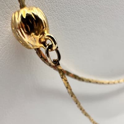 Vintage 80s Gold Tone Slide Adjustable Station Ball Bead Necklace Choker Jewelry - Thumbnail 5