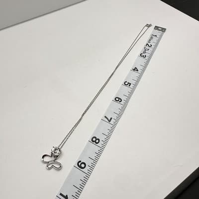 Vintage 90s Silver Tone Abstract Butterfly Pendant Necklace Jewelry - Thumbnail 7