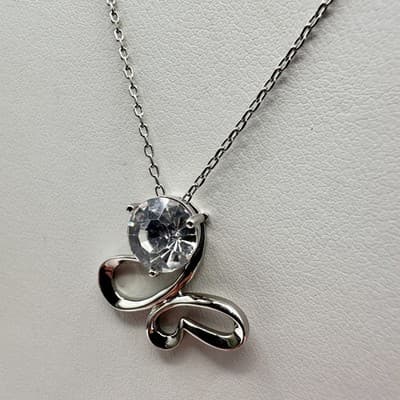 Vintage 90s Silver Tone Abstract Butterfly Pendant Necklace Jewelry - Thumbnail 5