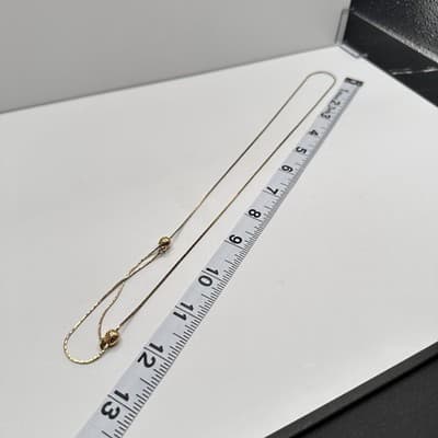 Vintage 80s Gold Tone Slide Adjustable Station Ball Bead Necklace Choker Jewelry - Thumbnail 8