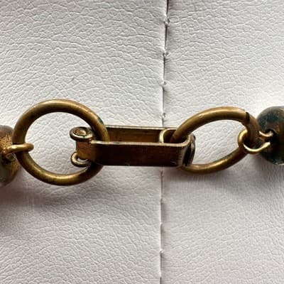 Vintage 90s Spiral Sea Shell Necklace Braided Suede Leather Tassels Gold Tone - Thumbnail 7