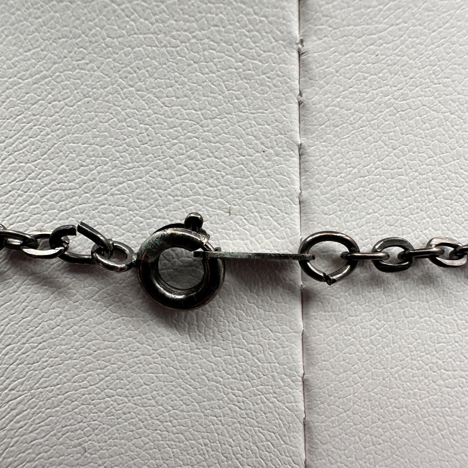 Vintage Y2K Black Beaded Tassel Necklace Silver Tone Chain Boho Women's Jewelry - Thumbnail 7