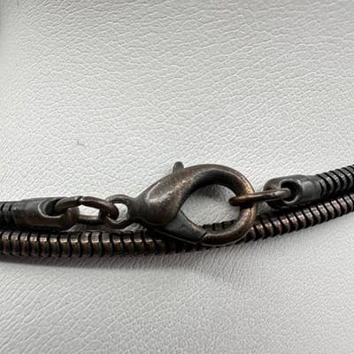 Vintage 90s Black Cord Necklace Tortoise Shell Resin & Gold Tone Ring Charms - Thumbnail 10