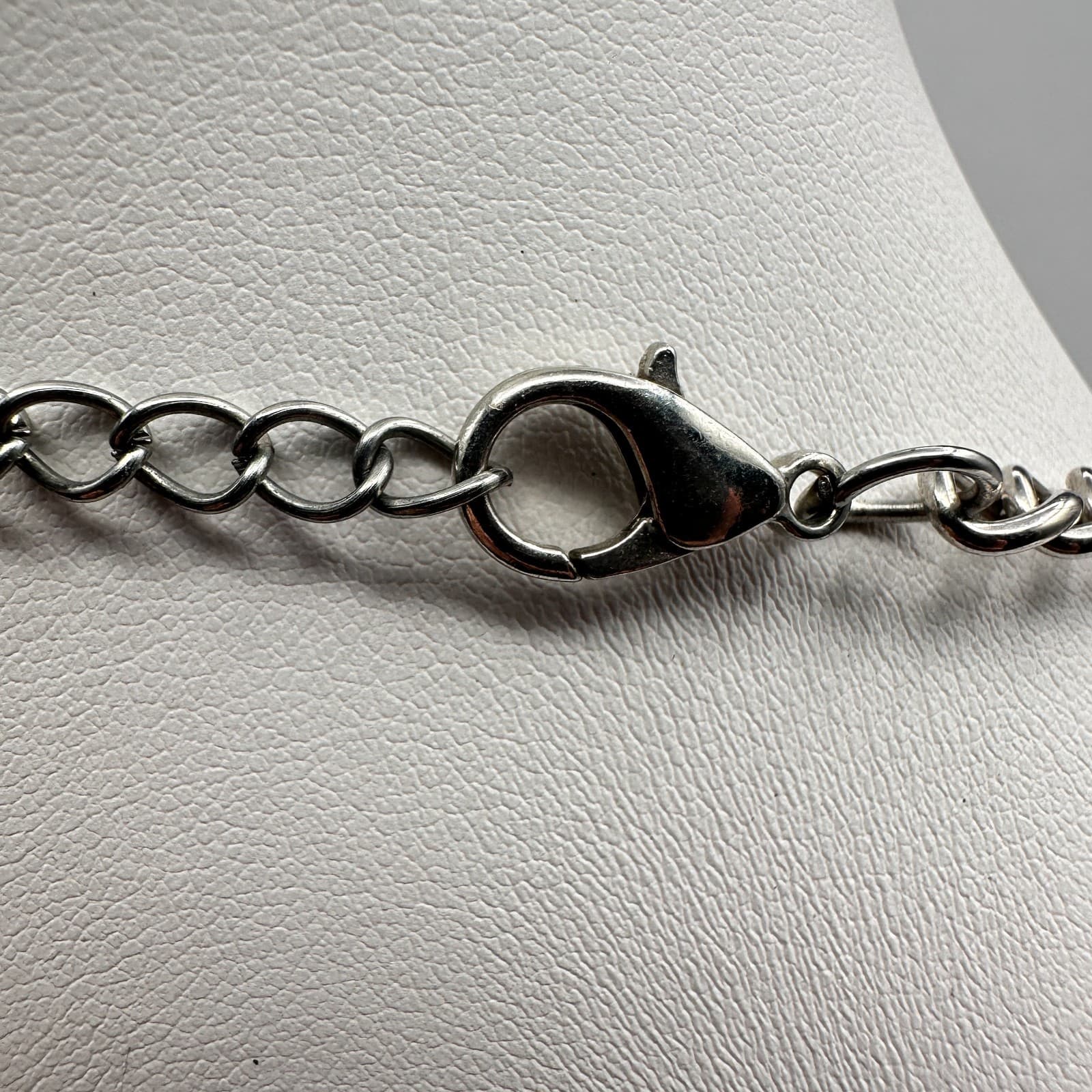 Vintage Y2K Black Prowl Necklace Silver Tone Chain Geometric Statement Jewelry - Thumbnail 10