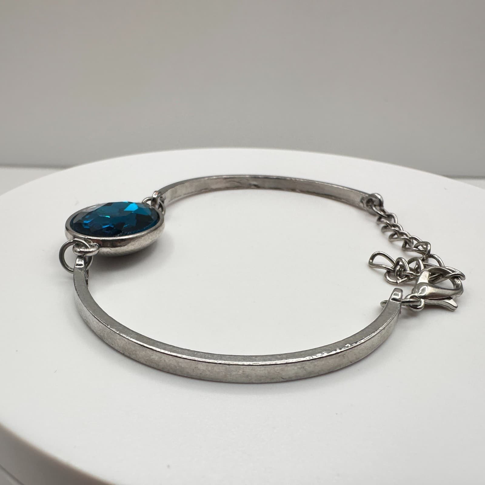 Vintage Y2K Silver Tone Blue Crystal Bracelet Definitely Dashing Boho Jewelry - Thumbnail 7