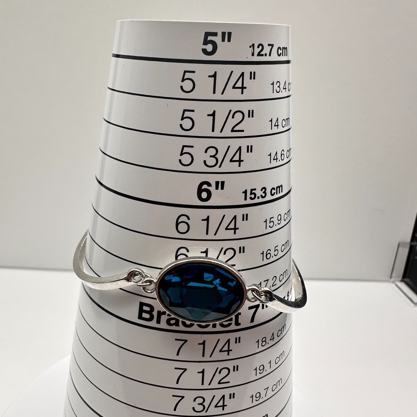 Vintage Y2K Silver Tone Blue Crystal Bracelet Definitely Dashing Boho Jewelry - Thumbnail 10