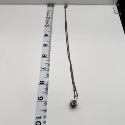 Vintage 90s Silver Tone Cage Necklace Faux Chocolate Pearl Fashion Jewelry - Thumbnail 7