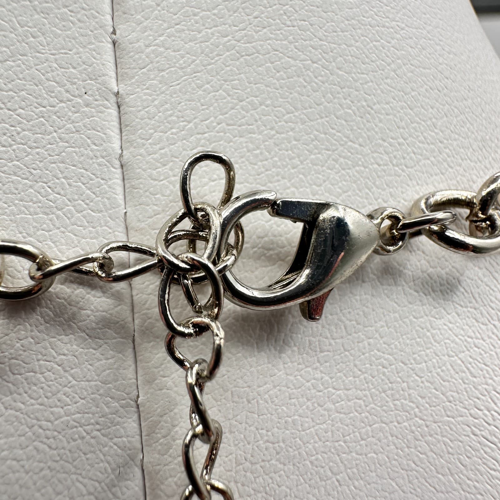 Vintage Y2K 90s Faux Pearl Beaded Chain Necklace Silver Tone Women's Jewelry - Thumbnail 6