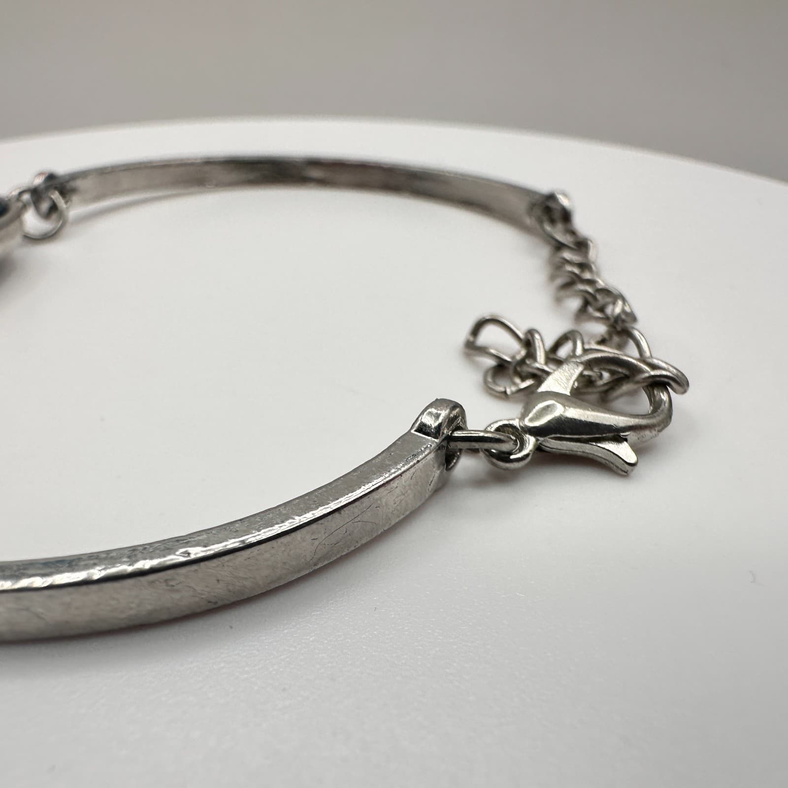 Vintage Y2K Silver Tone Blue Crystal Bracelet Definitely Dashing Boho Jewelry - Thumbnail 6