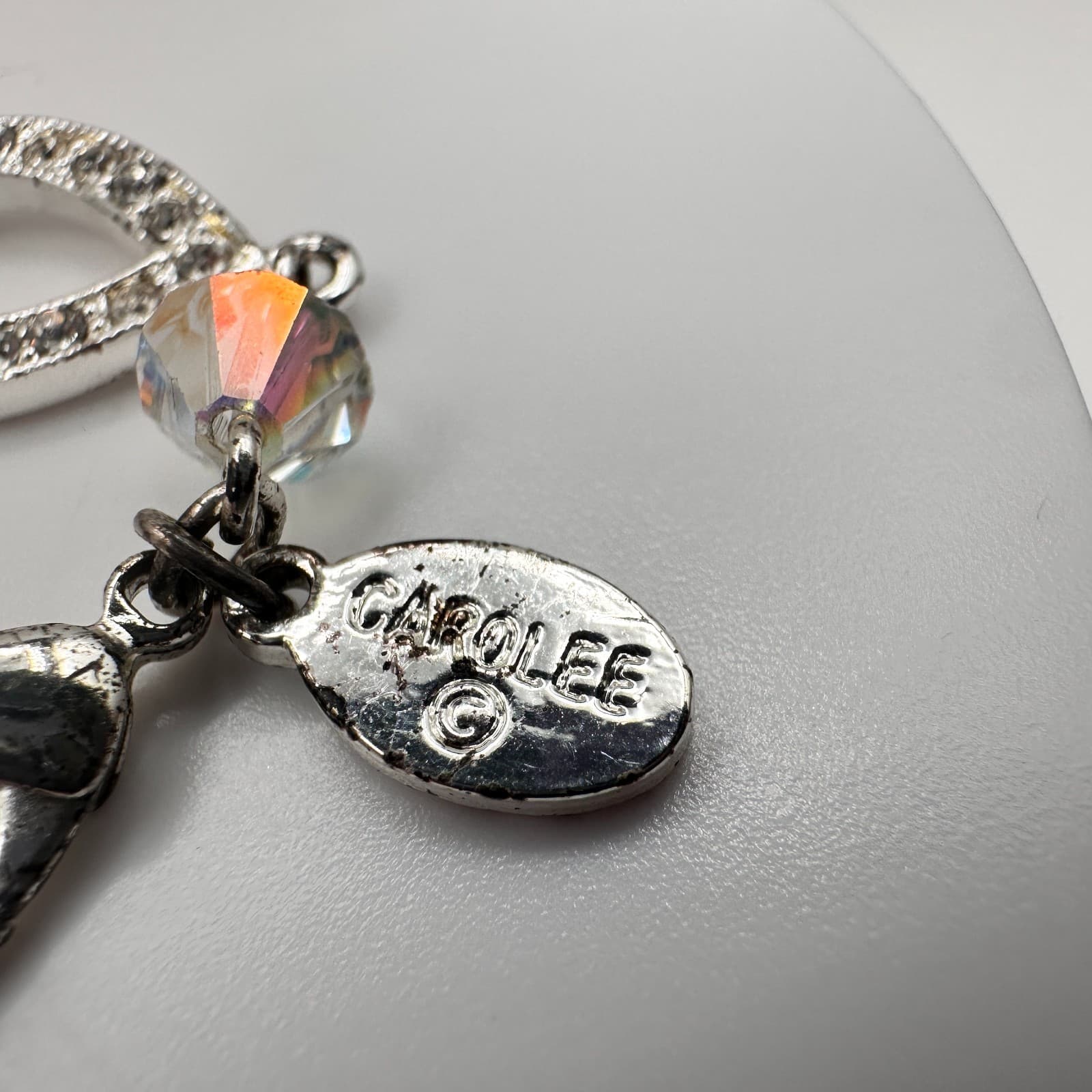 Vintage 90s Carolee Silver Tone Teardrop Link Bracelet Women's Classic Jewelry - Thumbnail 5