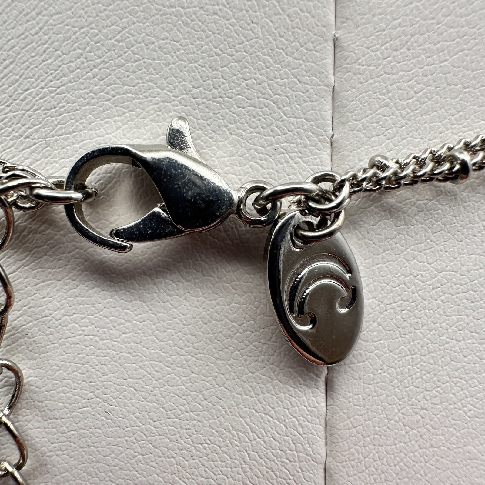 Vintage 90s Silver Tone Blue Stone Fringe Double Strand Necklace Women's Jewelry - Thumbnail 8