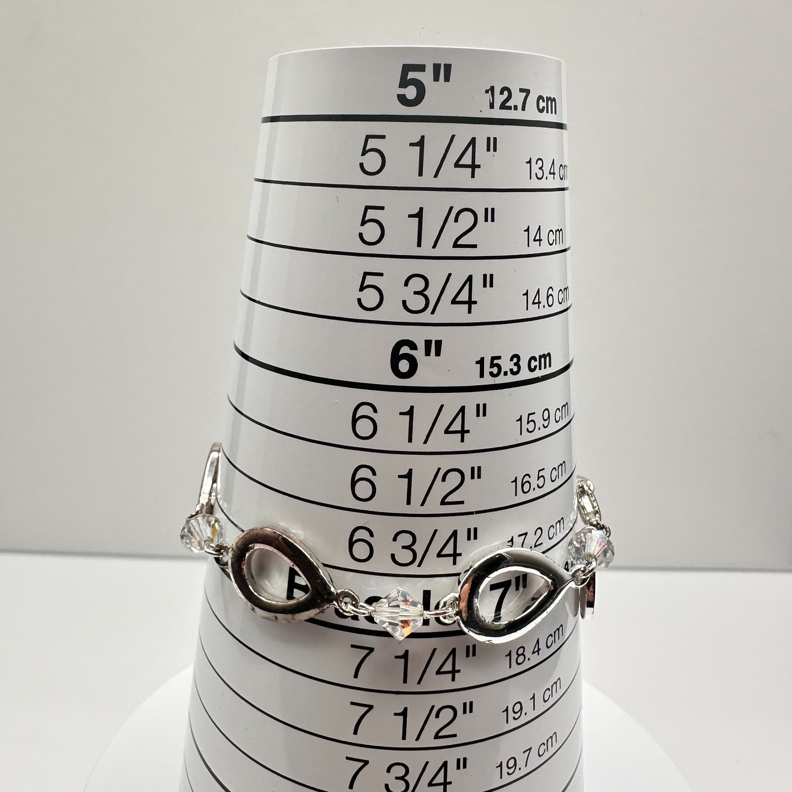 Vintage 90s Carolee Silver Tone Teardrop Link Bracelet Women's Classic Jewelry - Thumbnail 7