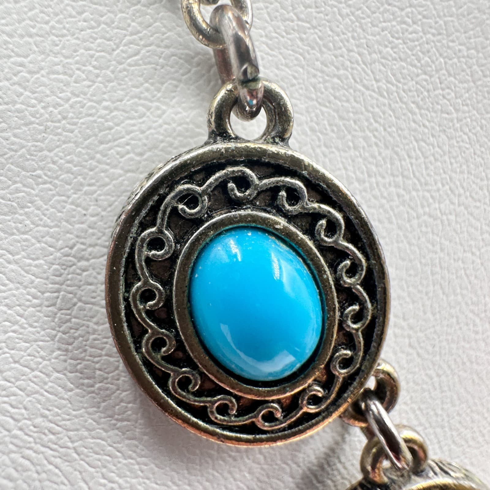 Vintage 90s Silver Tone Necklace Boho Retro Women's Classic Fashion Jewelry - Thumbnail 5