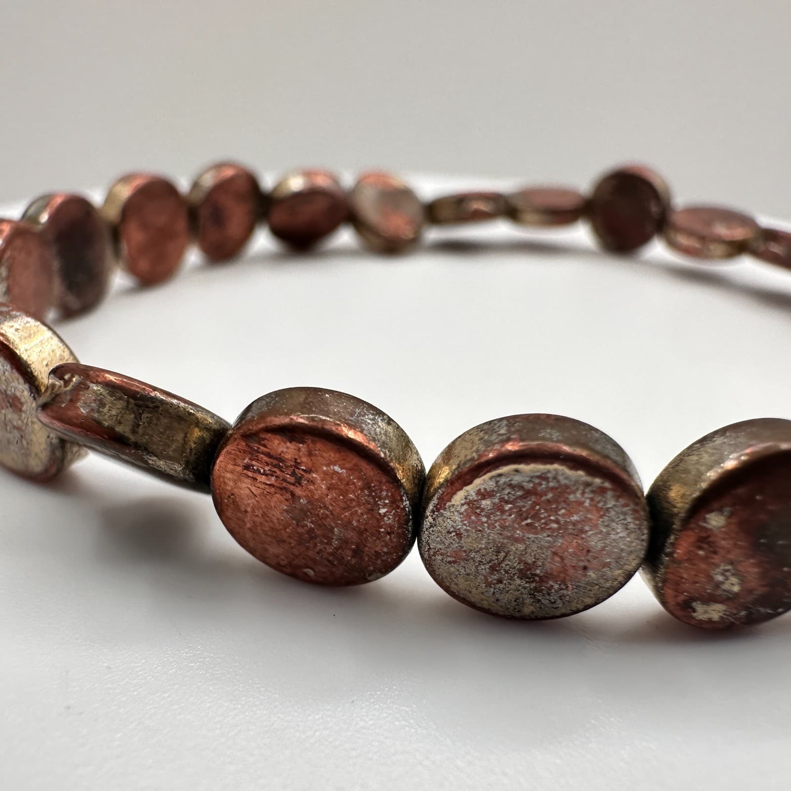 Vintage 90s Disc Beaded Boho Bracelet Retro Women's Classic Fashion Jewelry - Thumbnail 3