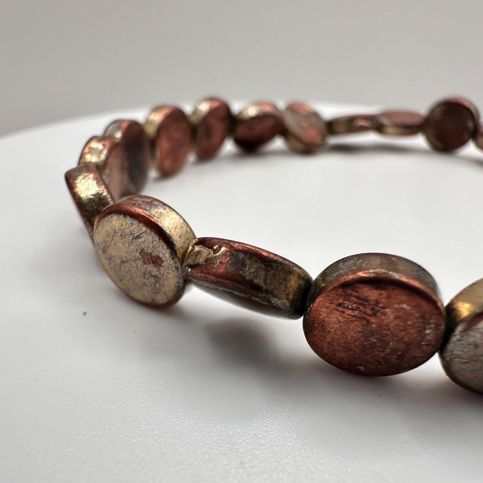 Vintage 90s Disc Beaded Boho Bracelet Retro Women's Classic Fashion Jewelry - Thumbnail 5