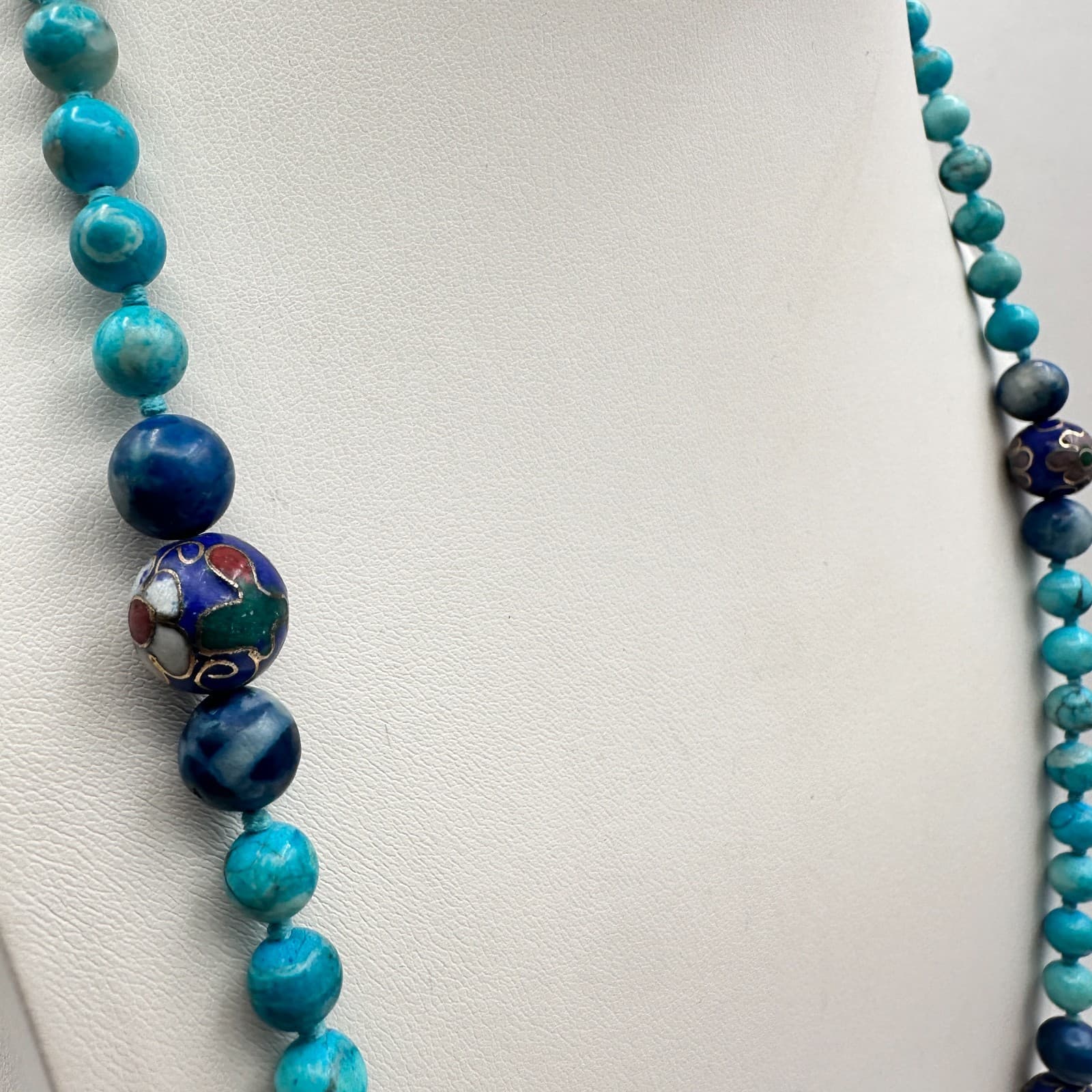 Vintage 80s Floral Beaded Necklace Statement Women's Classic Fashion Jewelry - Thumbnail 6