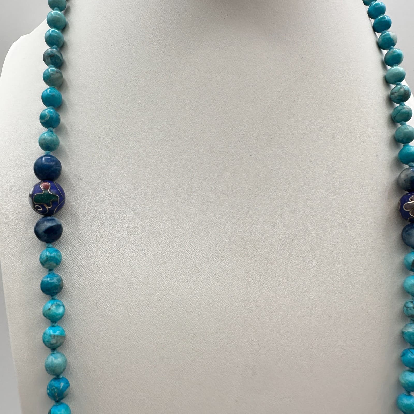 Vintage 80s Floral Beaded Necklace Statement Women's Classic Fashion Jewelry - Thumbnail 2