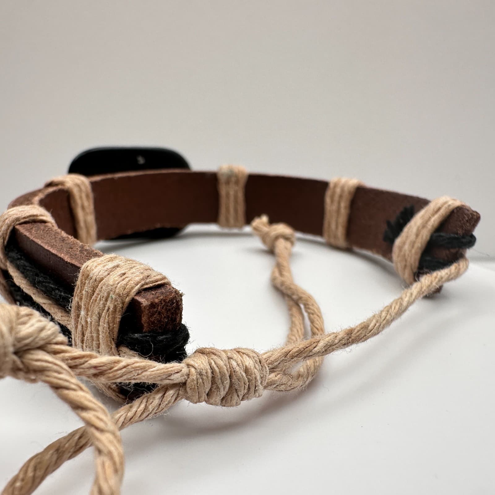 Vintage 90s Hawaii Leather Wrap Bracelet Rope Boho Women's Classic Jewelry - Thumbnail 6